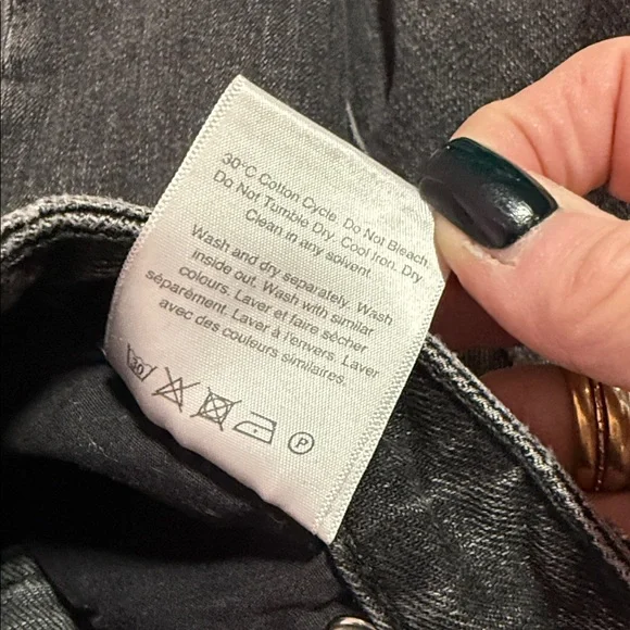 Toteme High Rise Black Washed Denim Straight Leg Jeans Size 28 - Picture 10 of 10